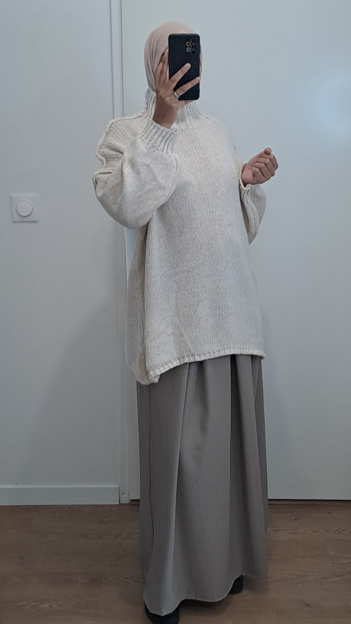 Pull long oversize Beige