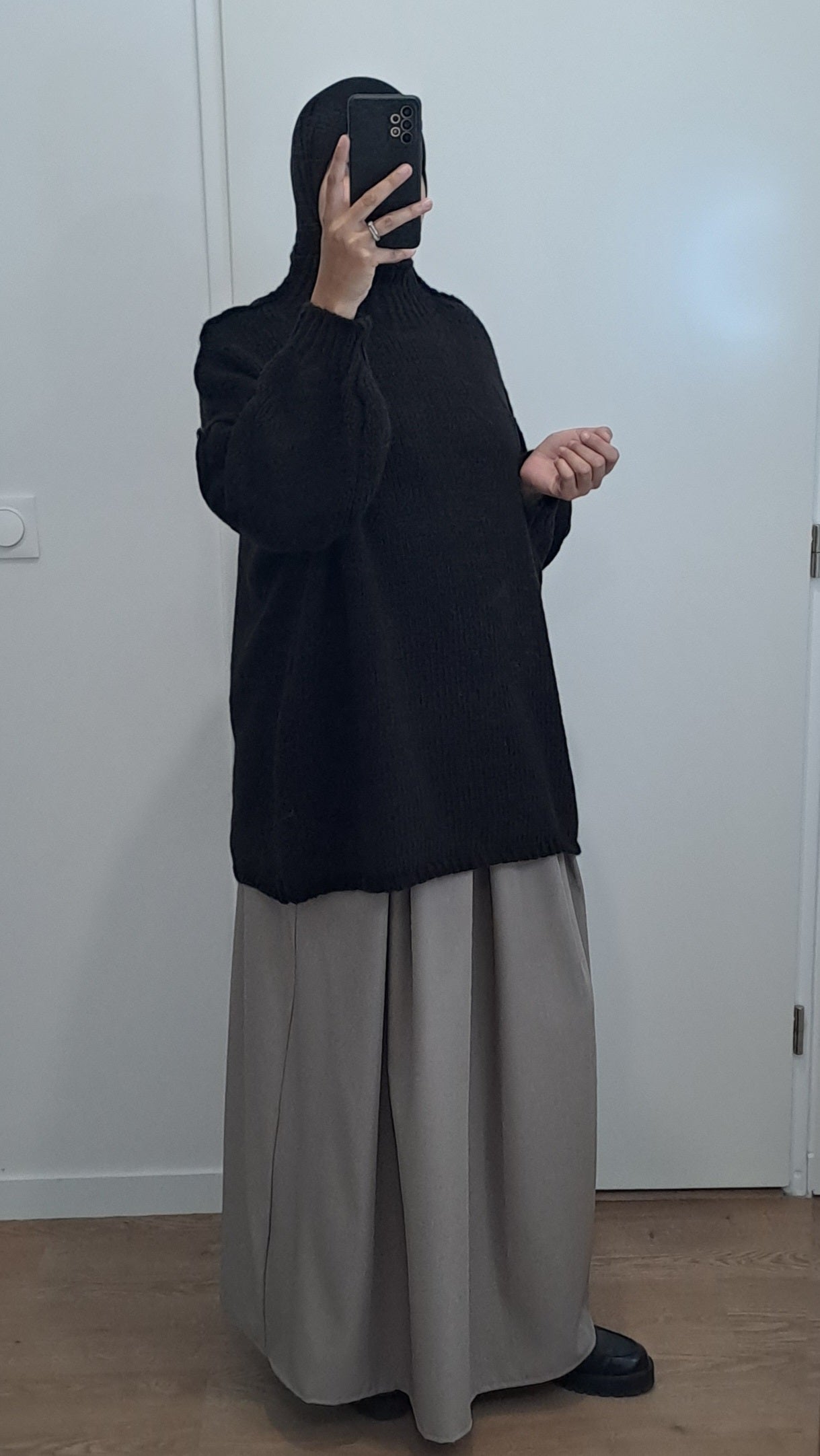 Pull long oversize Noir