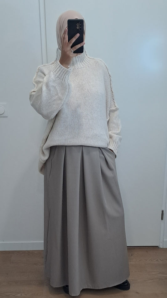 Jupe plissée Automne/Hiver Taupe