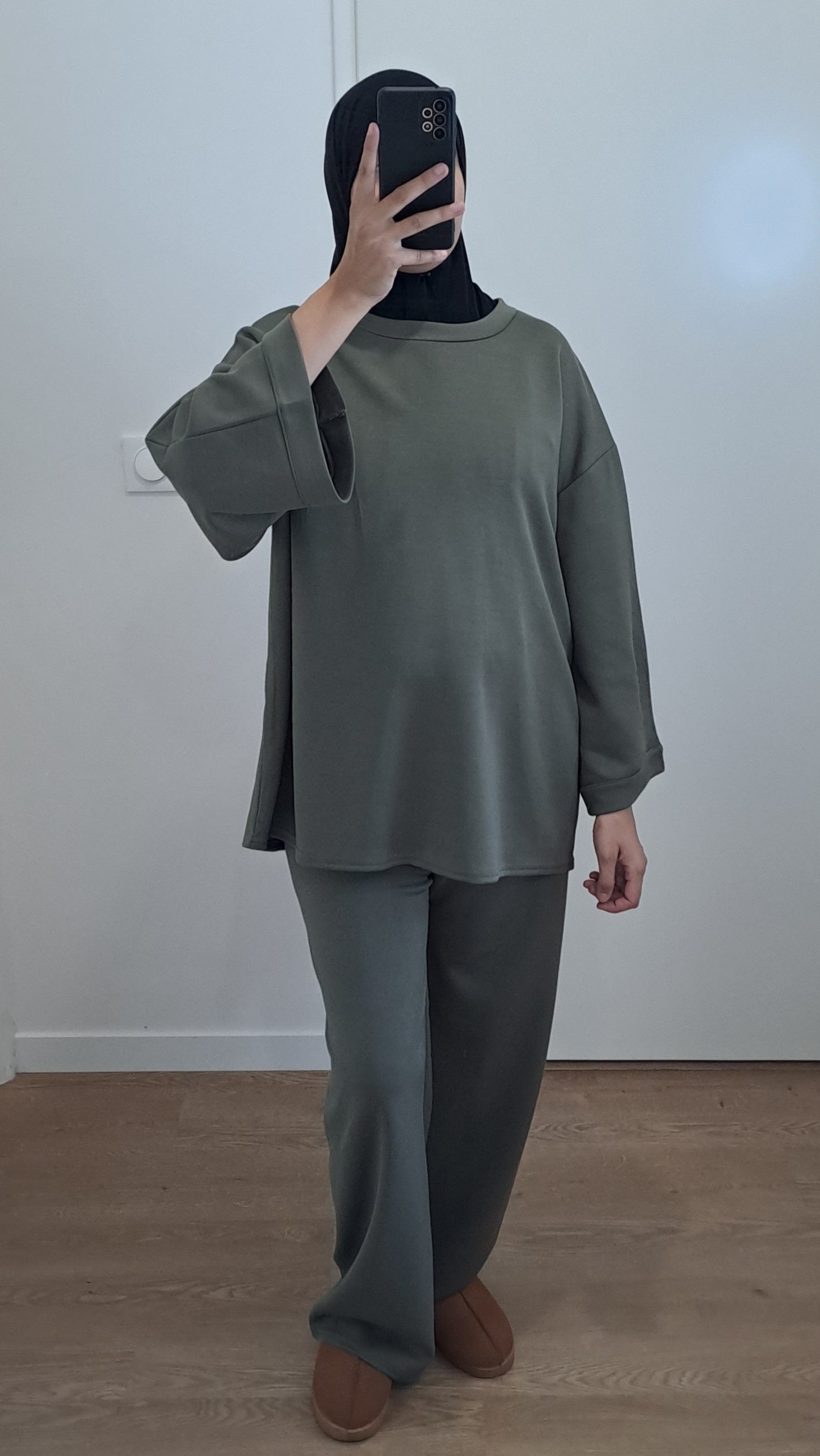 Ensemble molletonné Kaki