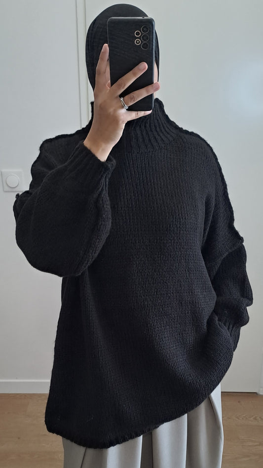 Pull long oversize Noir