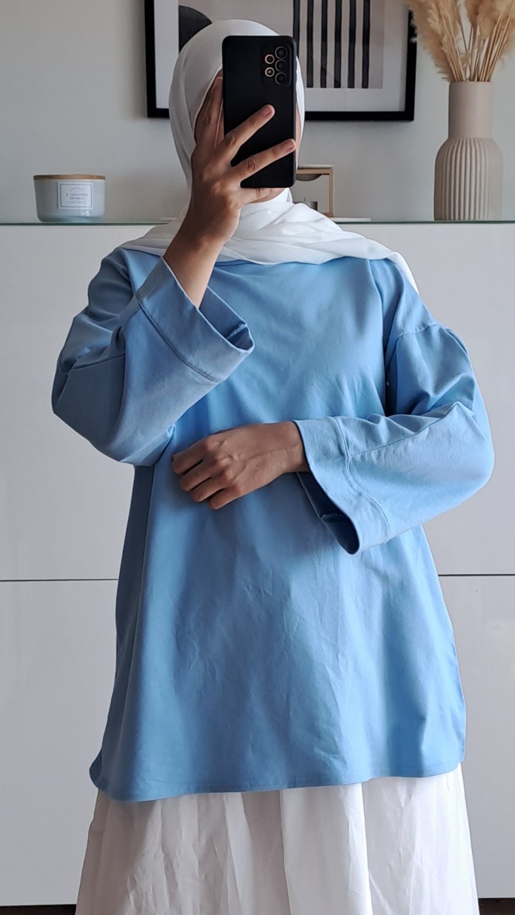 T-shirt en coton Bleu