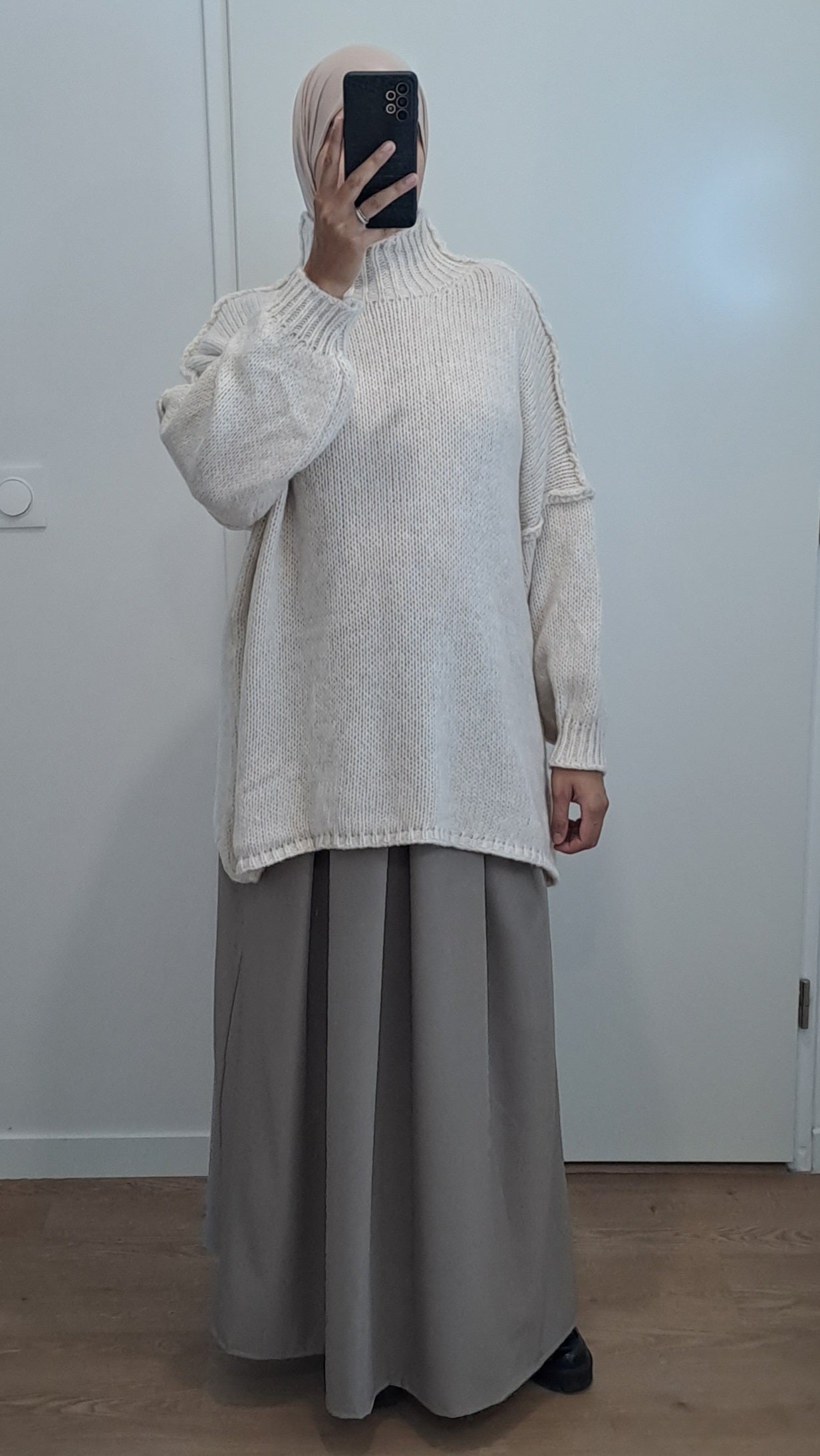 Pull long oversize Beige
