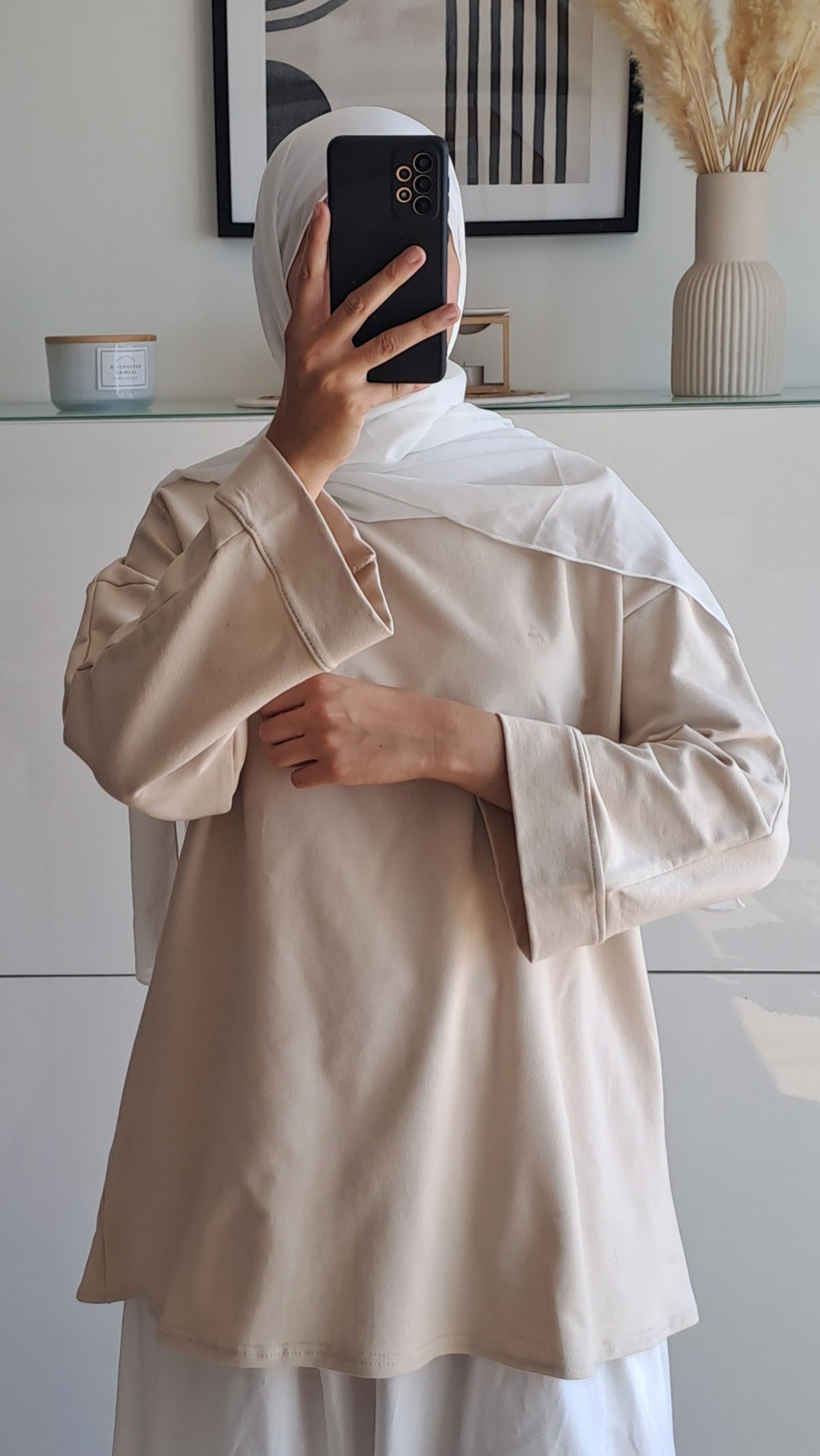 T-shirt en coton Beige