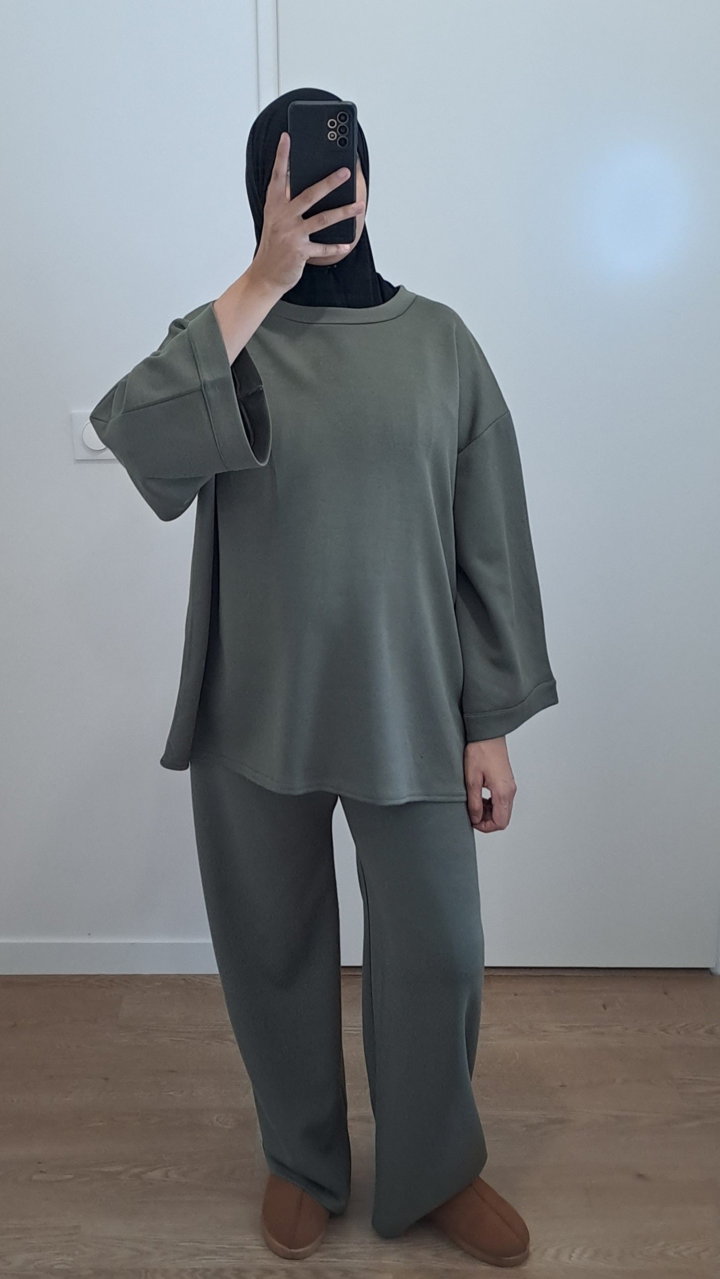 Ensemble molletonné Kaki