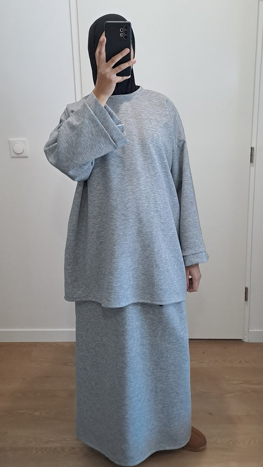 Ensemble jupe oversize Gris
