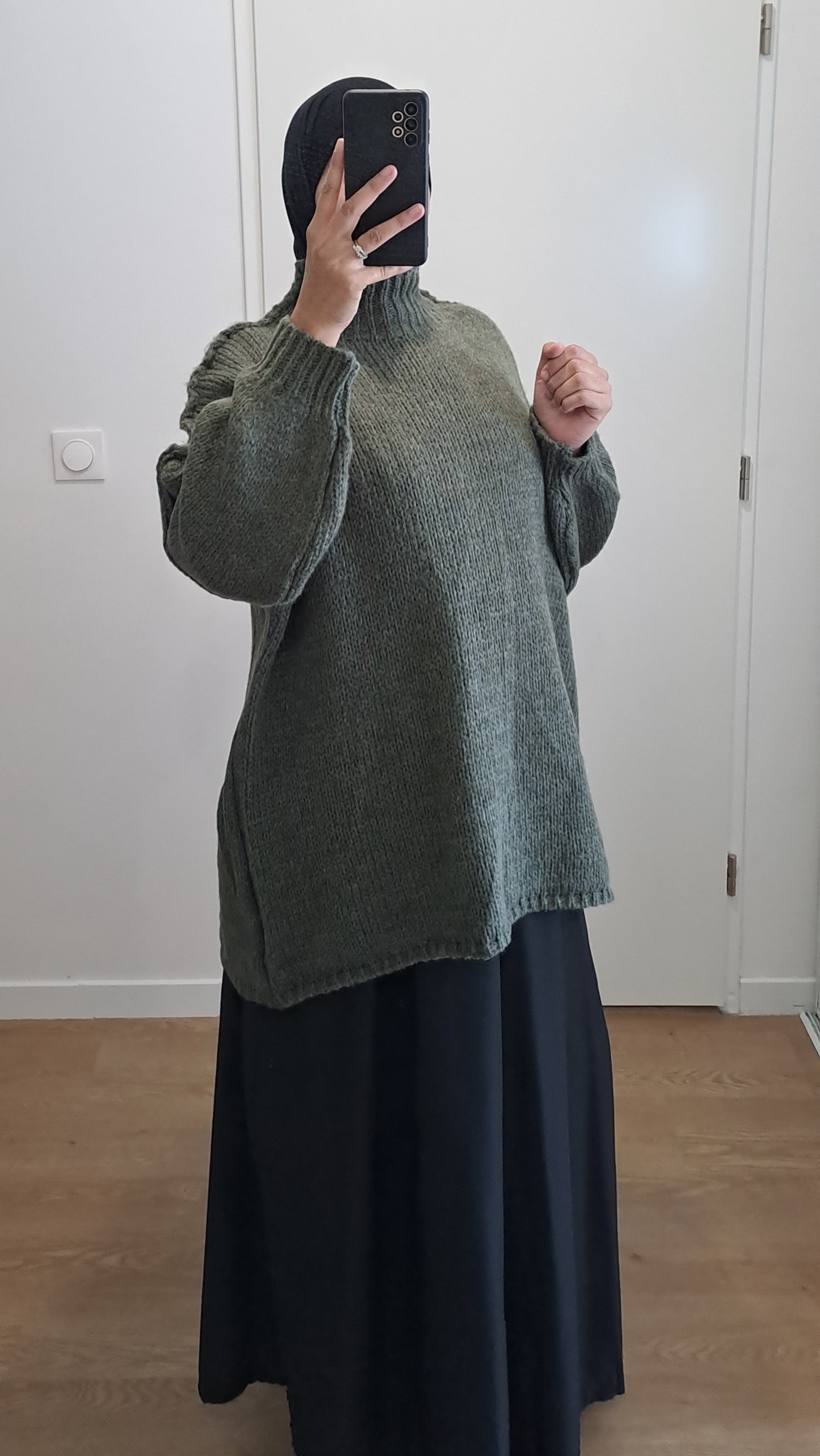 Pull long oversize Kaki