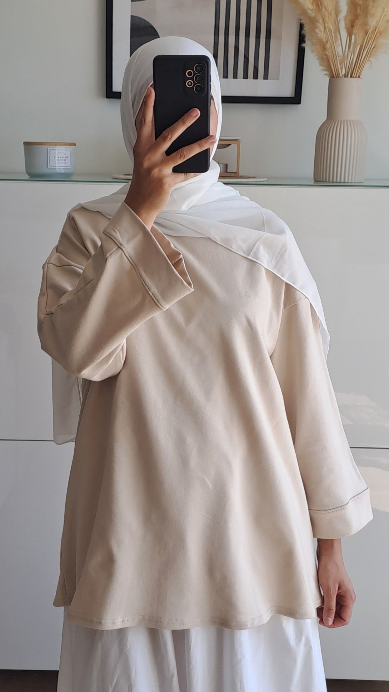 T-shirt en coton Beige