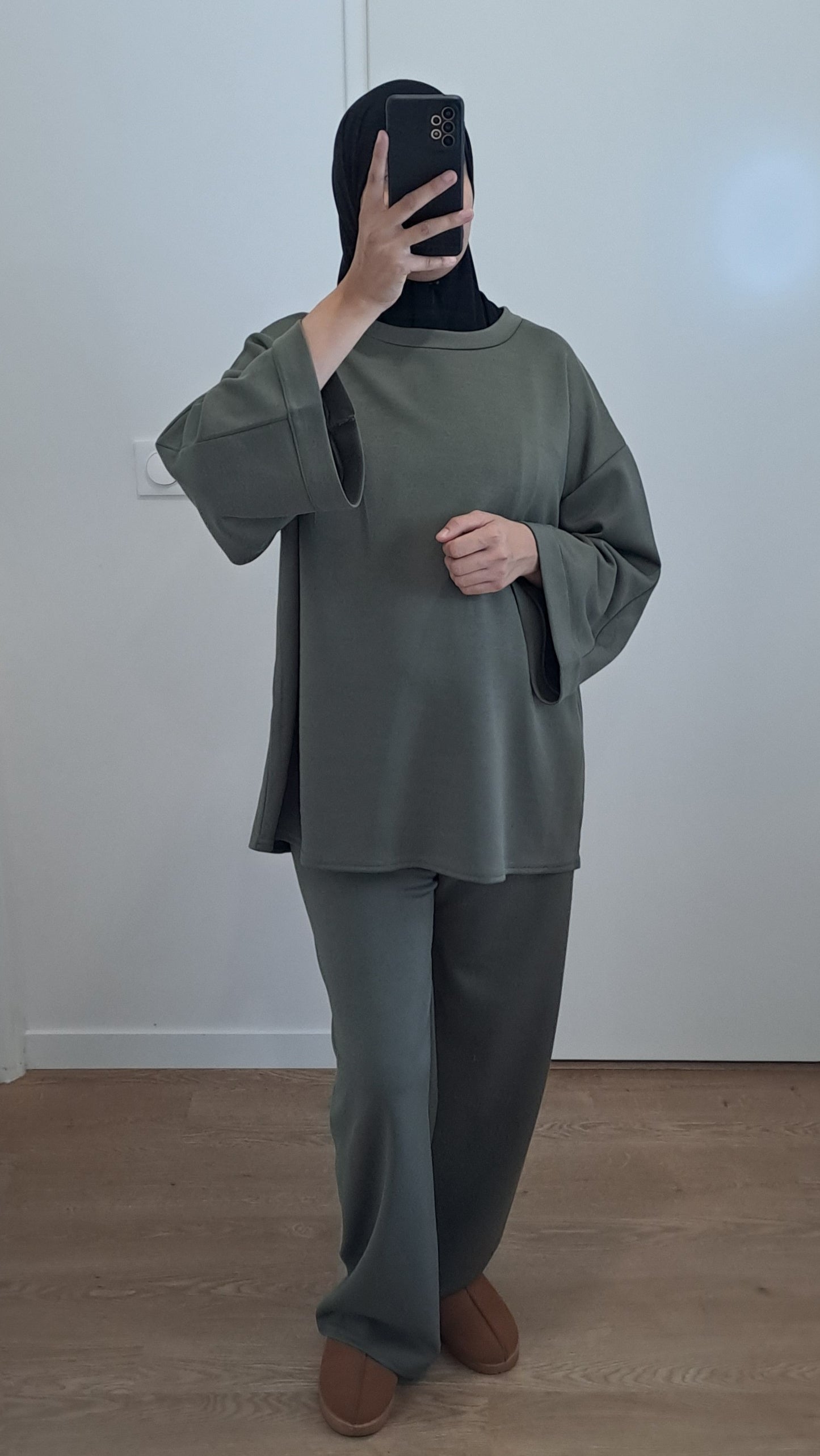 Ensemble molletonné Kaki