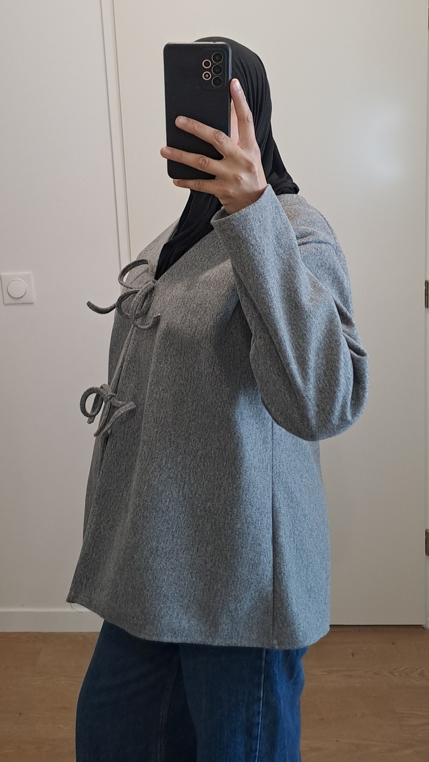Veste à nouer Grise