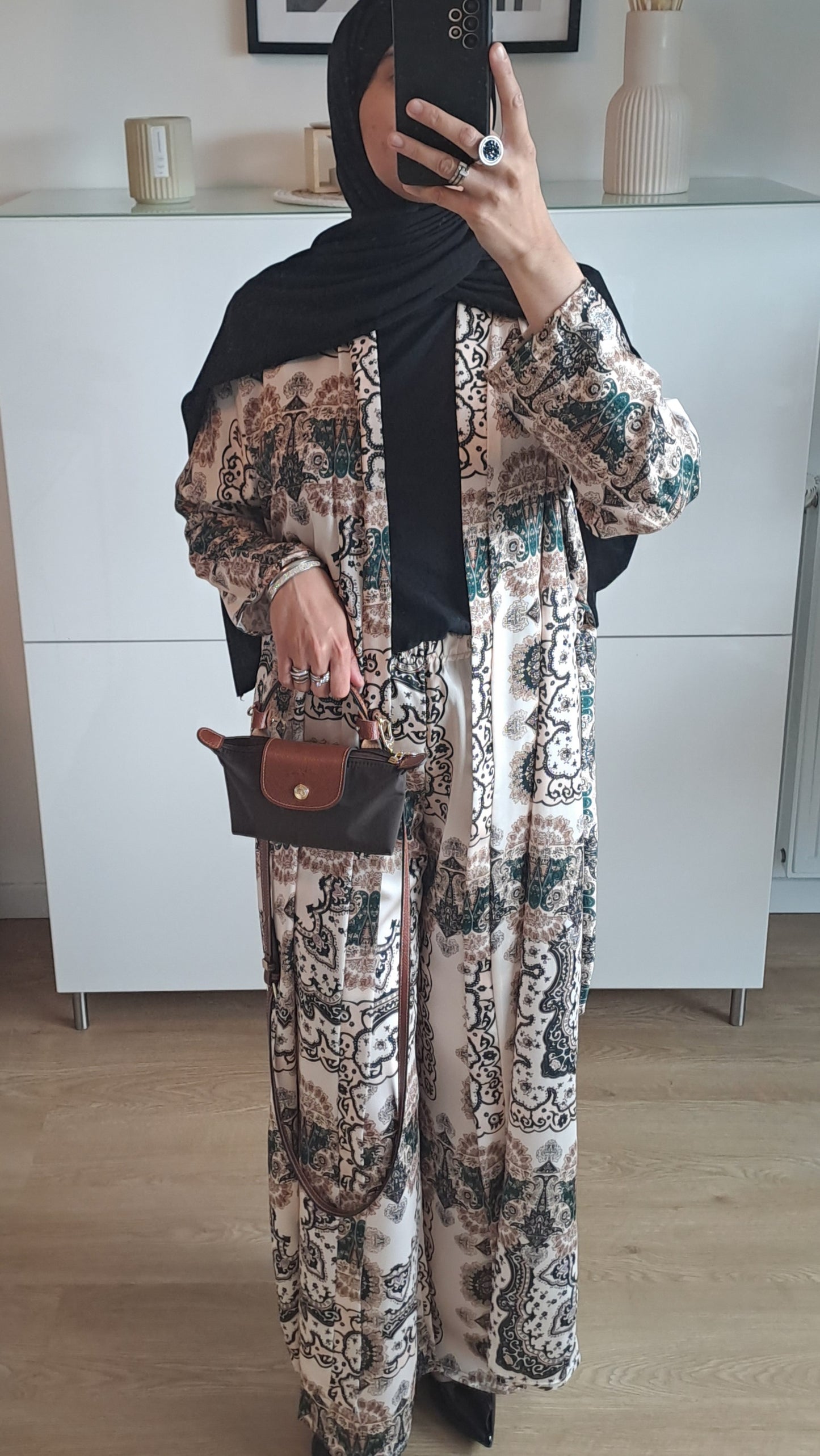 Ensemble Kimono en satin Vert