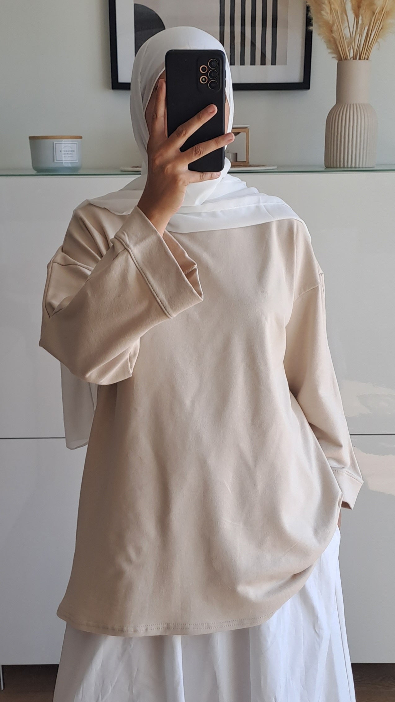 T-shirt en coton Beige