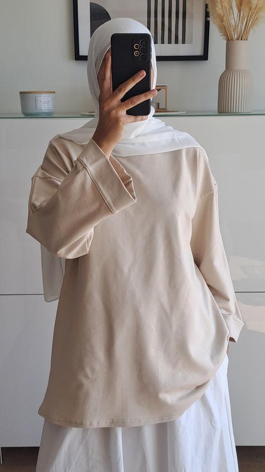 T-shirt en coton Beige