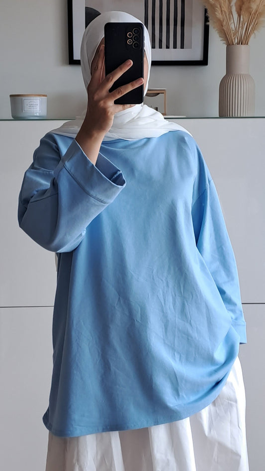 T-shirt en coton Bleu