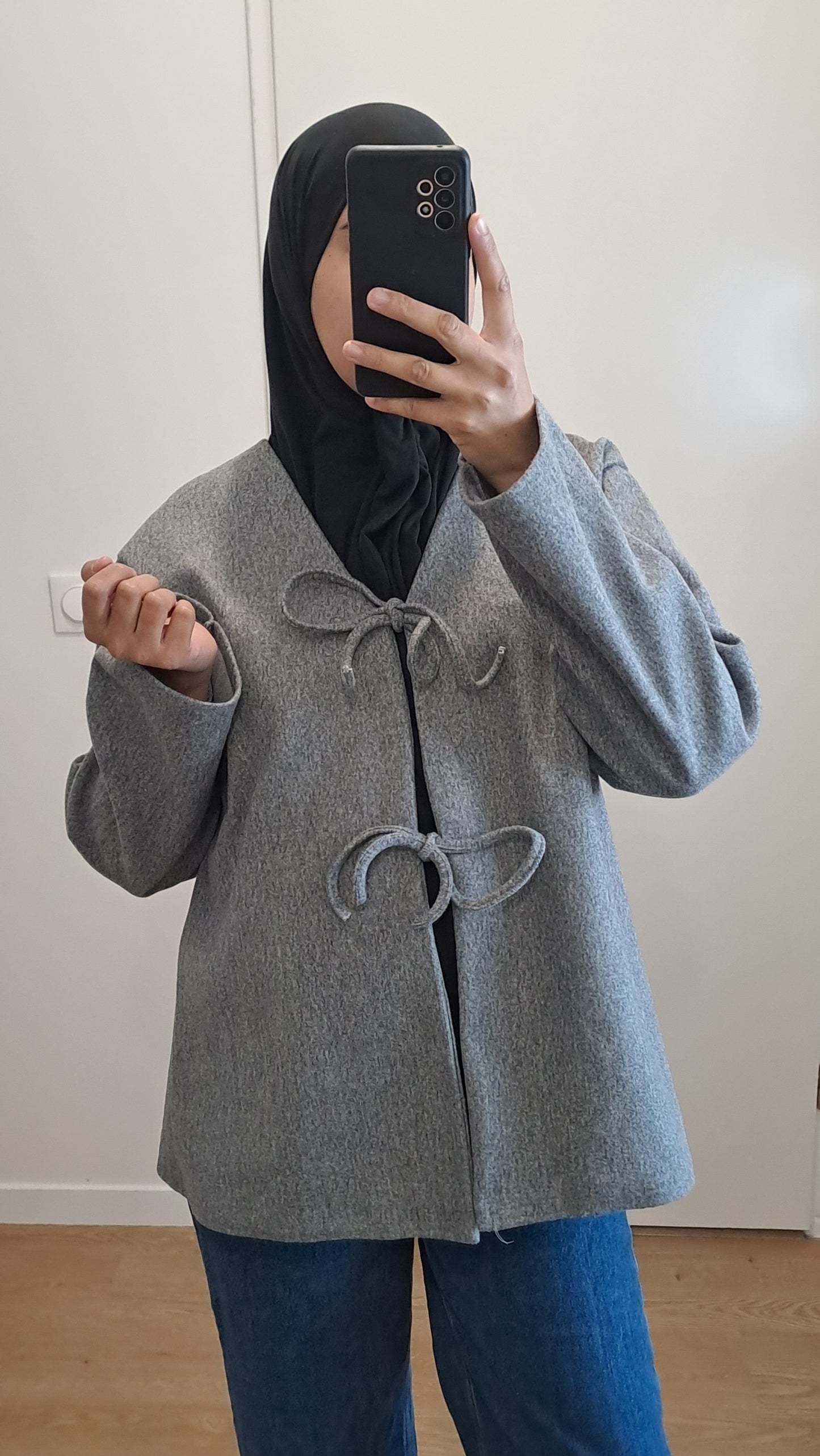 Veste à nouer Grise