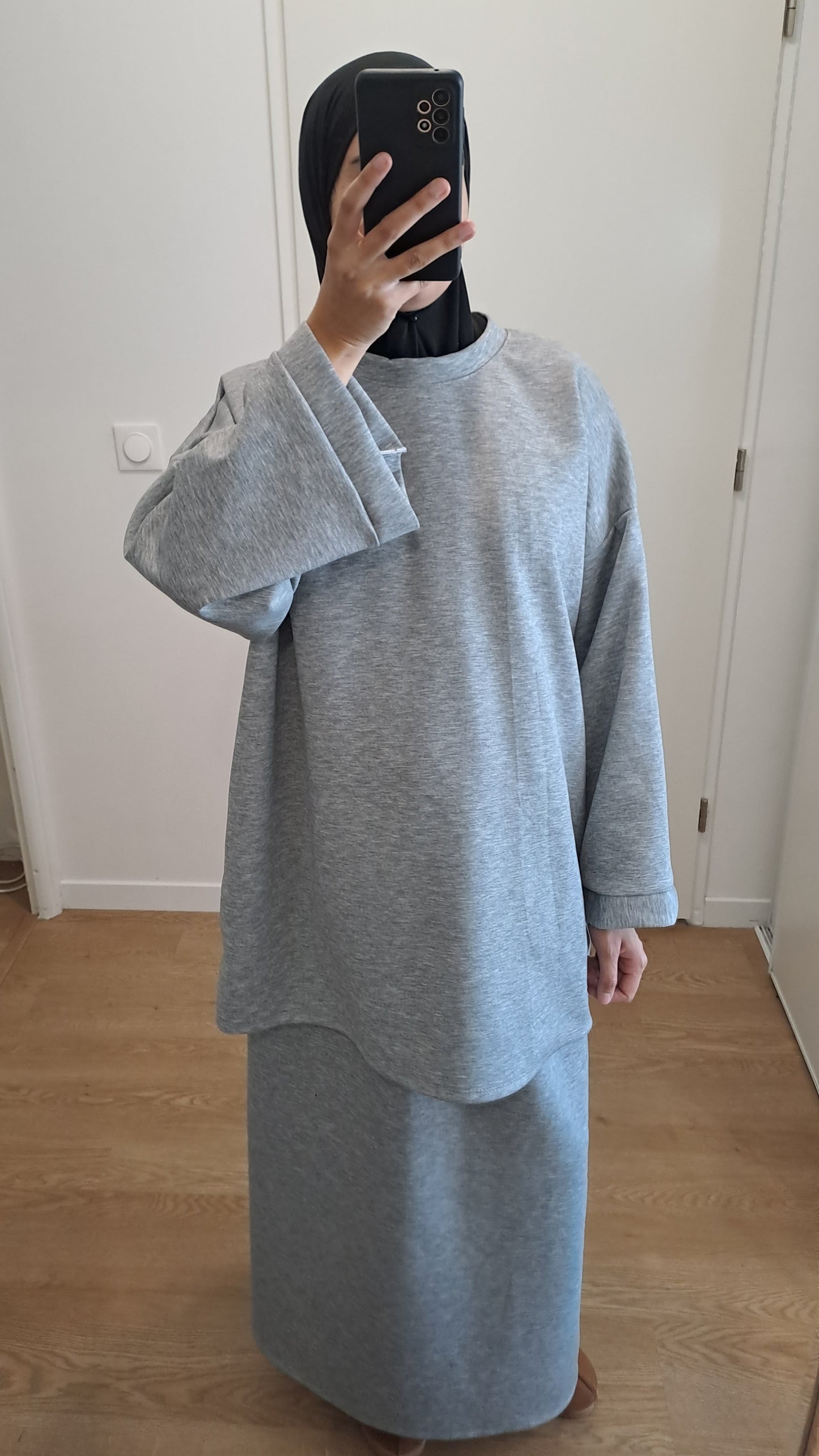 Ensemble jupe oversize Gris