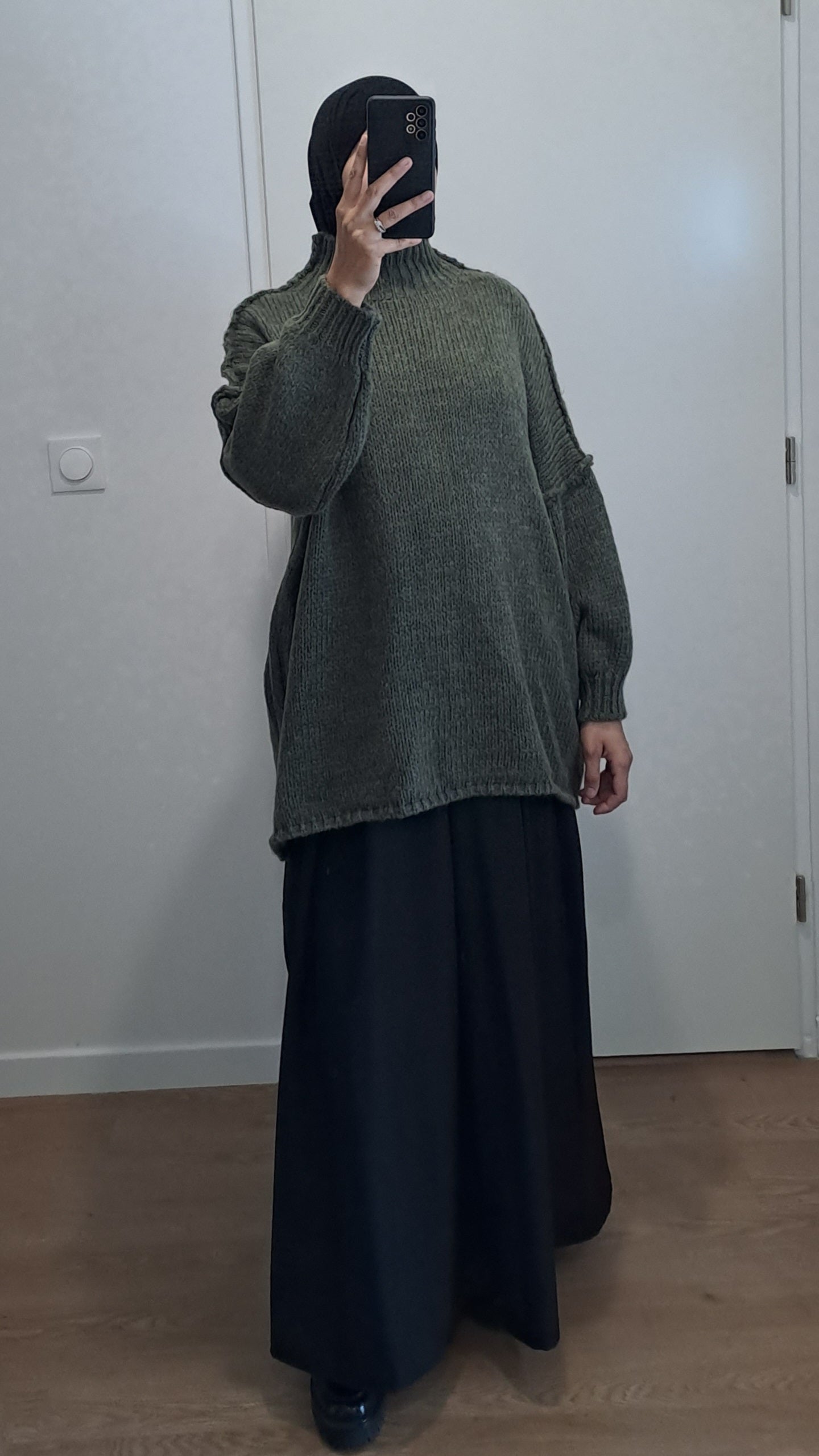 Pull long oversize Kaki