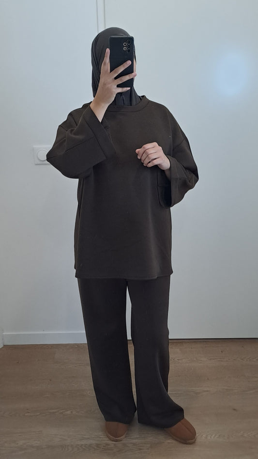 Ensemble molletonné Chocolat