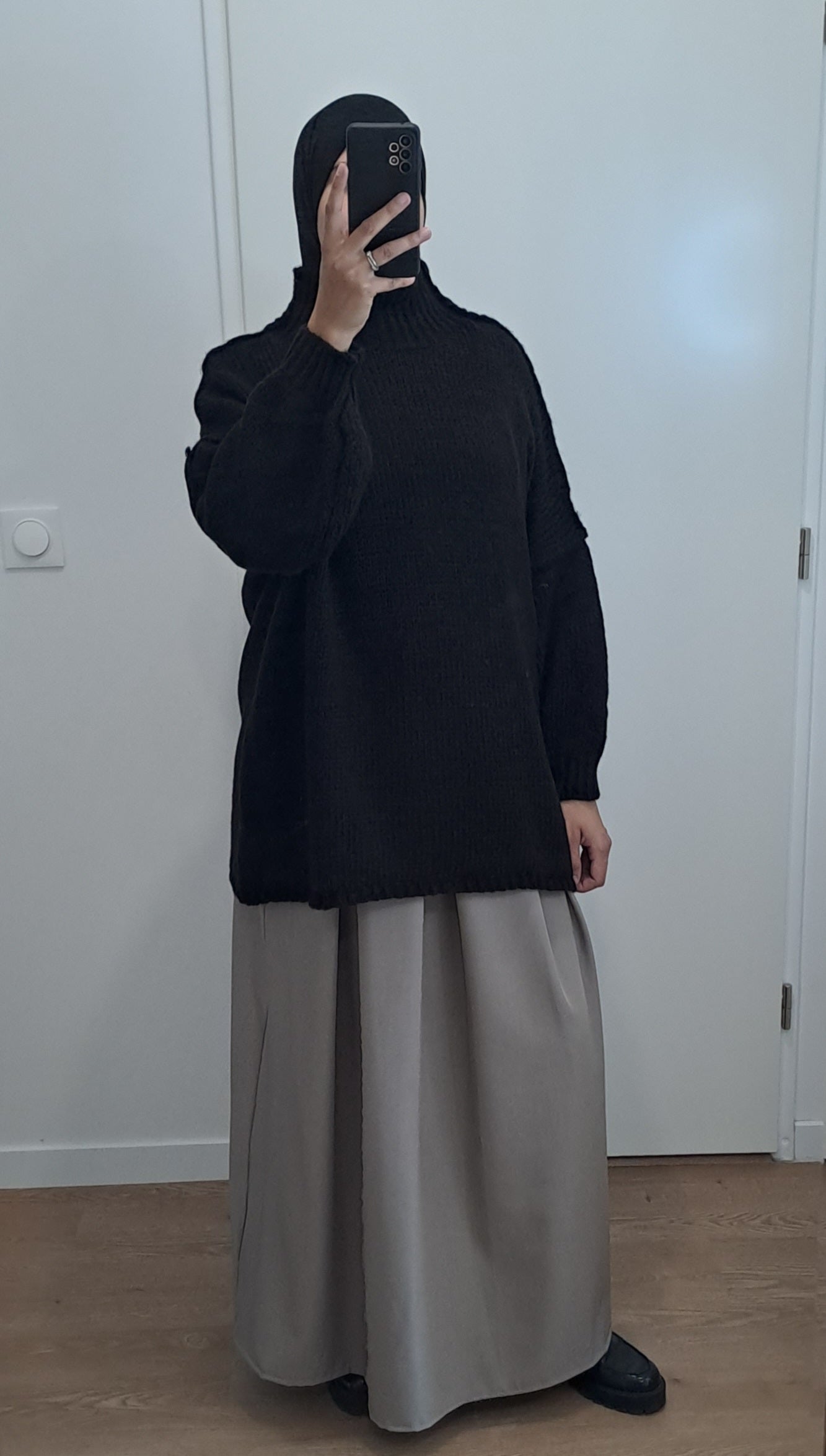 Pull long oversize Noir